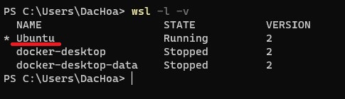 check default WSL distribution